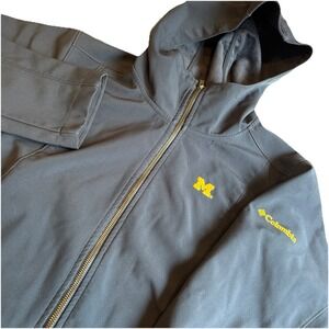 Columbia Michigan Wolverines Softshell Full Zip Pockets Fleece Lined Women's XL